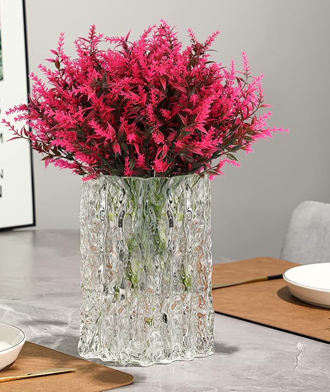 RECUTMS 36Packs Spring Decoration Artificial Flowers Outdoors Fake Greenery | Fake Shrubs Greenery Plants Indoor UV Resistant Plastic Boxwood Faux Flowers for Outdoor Planter Home Garden Porch Decoration