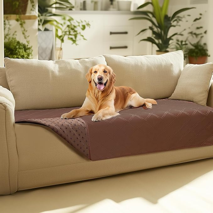 Luciphia Waterproof Couch Cover for Dogs, Non-Slip Pet Sofa Protector | Non-slip waterproof couch cover scratch-resistant machine washable protects sofa bed, Coffee Brown, 30" x 70"