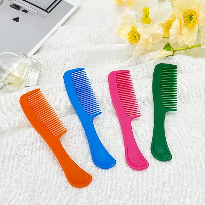 100 pcs Combs In Bulk Individually Wrapped, 4 color Pocket Hair Combs Set for Women, Men and Kids, Colorful Travel Comb Bulk for Airbnb Homeless Hotel Shelter Home Charity