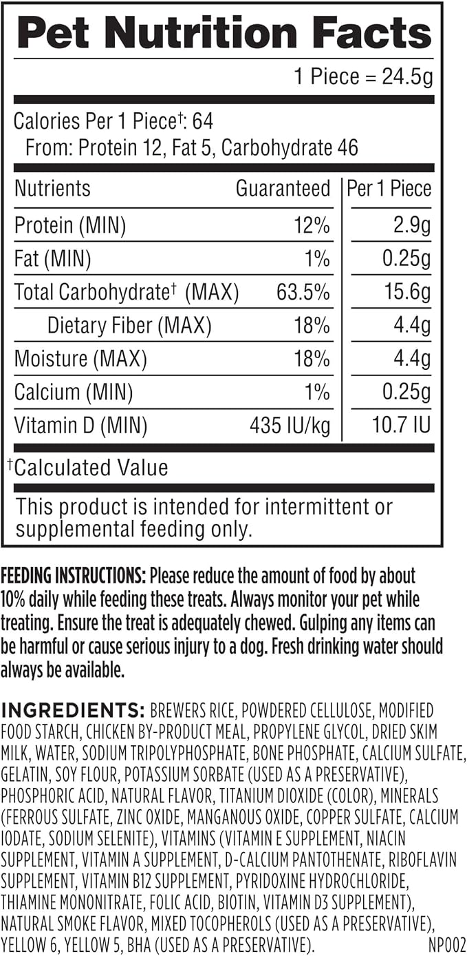 Milk-Bone Brushing Chews, Small/Medium, Original Flavor, 45 Dental Treats | 5 (9-count) bags, Daily dental dog treats, For dogs 25-49 lbs., Original chicken flavor
