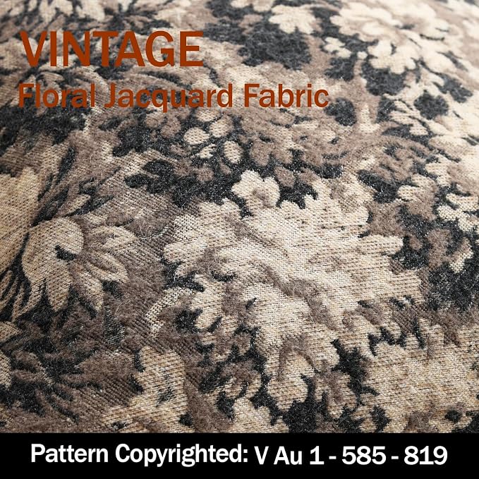 Pack of 2 Vintage Floral Throw Pillow Covers 20x20 Boho Farmhouse Accents Chenille Square Decorative Pillow Cases for Living Room Couch Bed Home Decor, Taupe