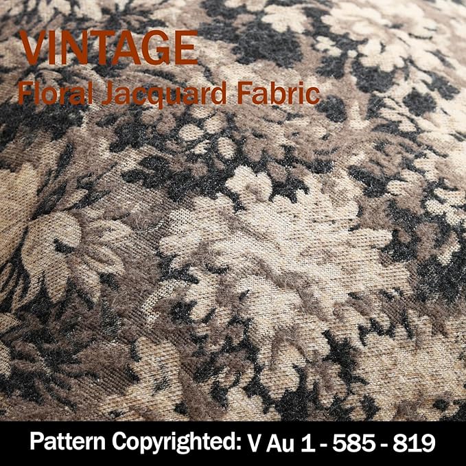 Pack of 2 Vintage Floral Throw Pillow Covers 18x18 Boho Farmhouse Accents Chenille Square Decorative Pillow Cases for Living Room Couch Bed Home Decor, Taupe