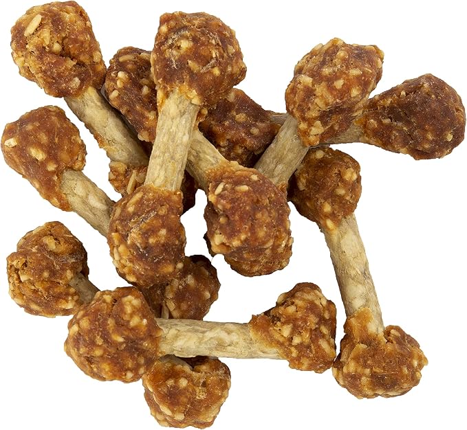 GOOD 'N' FUN Dumbbell Long-Lasting Dog Treat for Small Dogs, 4 oz (12 Pack) | Made with Real Protein, Premium Chicken and Beef Hide Chew, Supports Dental Health, Mental Stimulation, For Adult Dogs