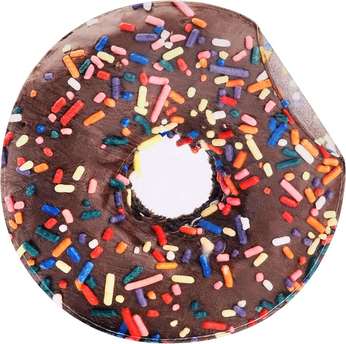 SeaRoomy Chocolate Donut Blanket, Realistic Funny Food Blanket, 60 in | White Elephant Gifts, Gag Gifts For Teen Boys & Girls, Novelty Christmas Birthday Presents, Double Sided, Soft Flannel