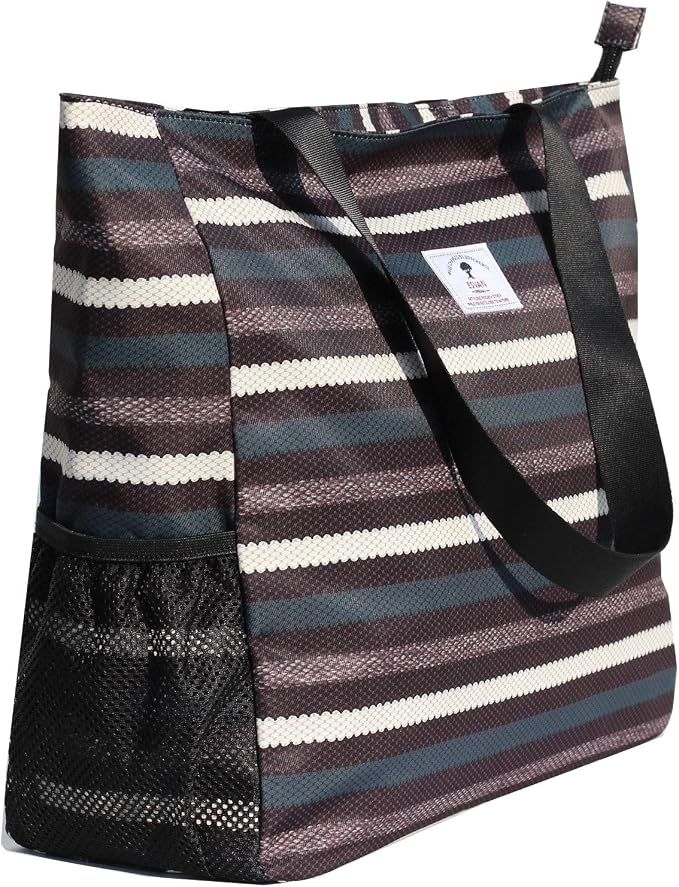 ESVAN LARGE BEACH BAG Water Resistant Lightweight 20 inch Women Oversize Tote Bag for Gym Beach Travel Pool Yoga Nurse