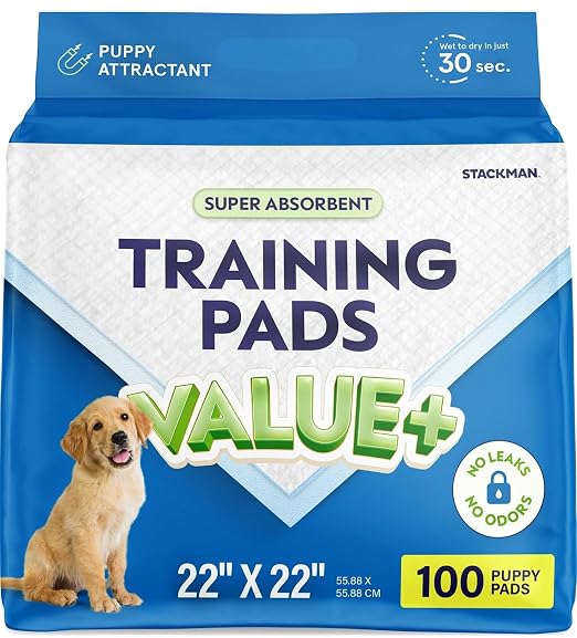 Puppy Pads Pet Pee Pads for Dogs & Puppy Training [100-COUNT] Potty Pads for Dogs 22" x 22" Leak-Proof Dog Pee Pads - Quick-Dry Surface - Heavy Duty Absorbent Disposable Dog Wee Pad Bulk Pack | Potty Pads for Dogs, Leak-Proof Dog Pee Pads, Quick-Dry Su...