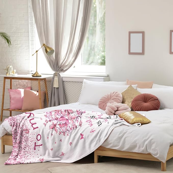 Sister Gifts, Big Sisters Birthday Gift from Sis, Best Sister Ever Gifts for Women Blanket 60"x 50", Birthday Christmas Graduation Gift Ideas for Sisters