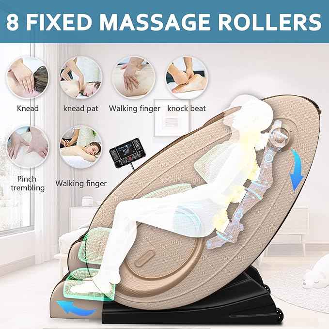 Massage Chair Blue-Tooth Connection and Speaker, Recliner with Zero Gravity with Full Body Air Pressure, Easy to Use at Home and in The Office