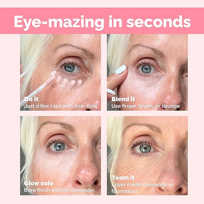 Elizabeth Mott Thank Me Later Under Eye Brightener & Primer – Hydrating Color Corrector for Dark Circles – Lightweight Concealer Base for Mature Skin, Medium Shade 5ml
