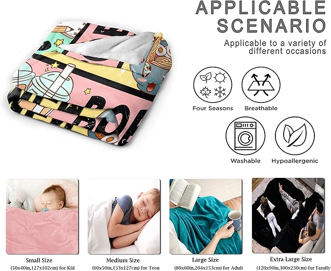 Kawaii Anime Decor Flannel Blanket - Luxurious Warm & Cozy for Women & Girls, L 60x80 Inch Most People's Choice