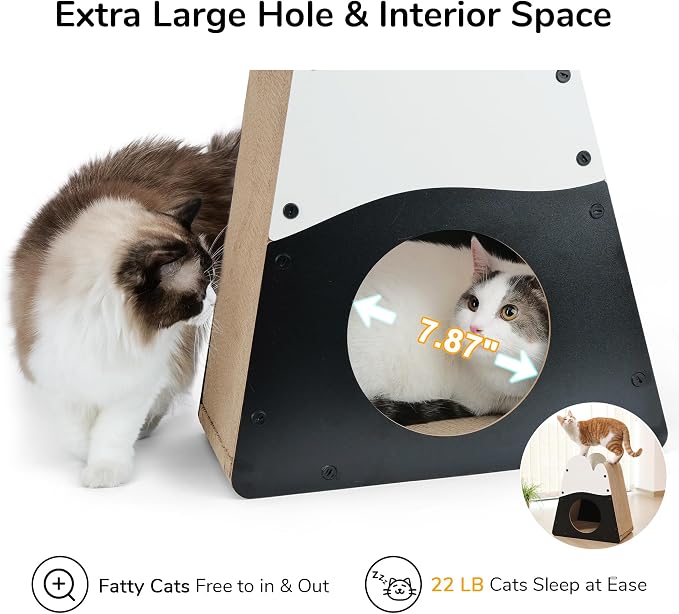 FUKUMARU Cardboard Cat Scratcher, 19.5 Inch Cat Scratching House Indoor | Mountain Shape Vertical Cat Scratcher, Durable Cat Scrathing Pad Board, Kitten Scratching Post for Large Cat, Safe & Secure