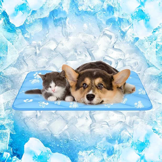 24x18in Dog Cooling Mat with One-Way Moisture & Arc-Chill 3.0 | Color-Changing Cool Indicator. Washable, Non-Slip Pet Bed. One-Way Moisture Tech Keeps Cool & Dry for Floors, Sofas, Kennels