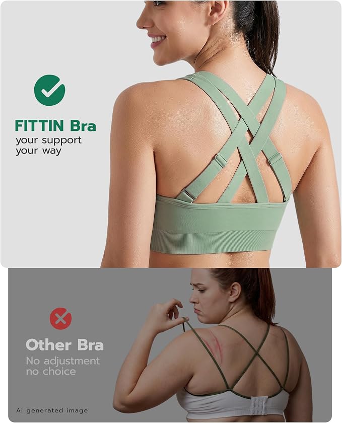 FITTIN Adjustable Sports Bra for Large-Bust: Adjust Support for Workout | No More Settling Dial in Your Perfect Fit Full Coverage No Spillage for Gym & Yoga - for C–DDD Cup Plus Size Large Bust Women