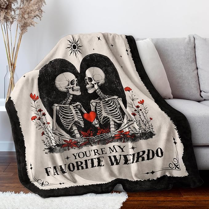 Gifts for Him Her, Anniversary Blanket for Women Men 80"X60" | Birthday Gifts for Boyfriend Girlfriend, I Love You Gift, Engagement, Wedding, Gothic Gifts for Wife, Husband, Couple