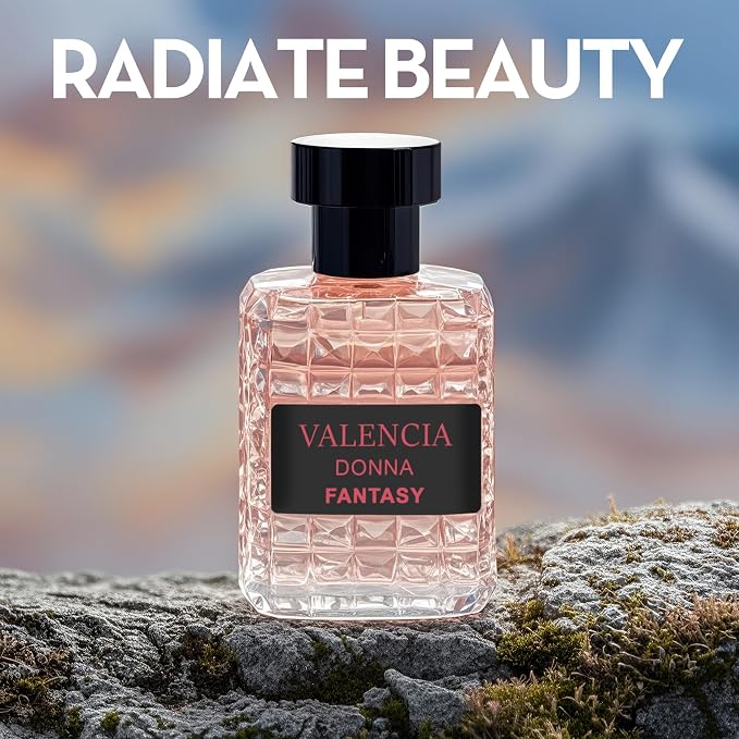 A CENTER Valentine Donna&Valencia Donna Fantasy Perfume Set for Women - Floral Fragrance Gift Set with Floral Fruity Scent| 3.4 Fl Oz Each Eau De Pafume for Office Wear