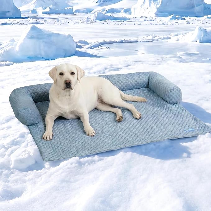Spark Paws Cooling Couch Cover Dog Bed, Furniture Protector Mat | Non-Toxic Washable Pet Cooling Pad for Large, Medium and Small Dogs