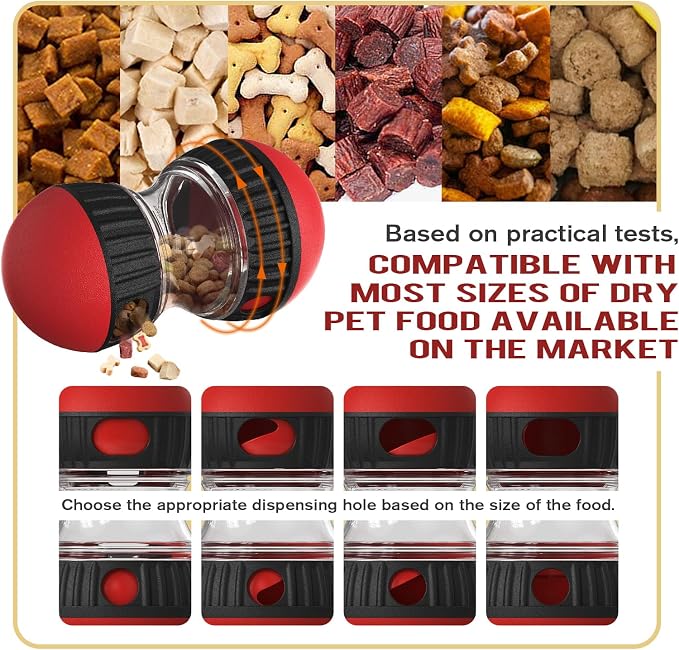 Dog Puzzle Treat Toy,Adjustable Treat Dispensing for Puppy Slow Feeding,Rolling Shape,Interactive for Dog Boredom Reduction,Mental Stimulation and Physical Exercise,Safe and Durable,All Breeds.