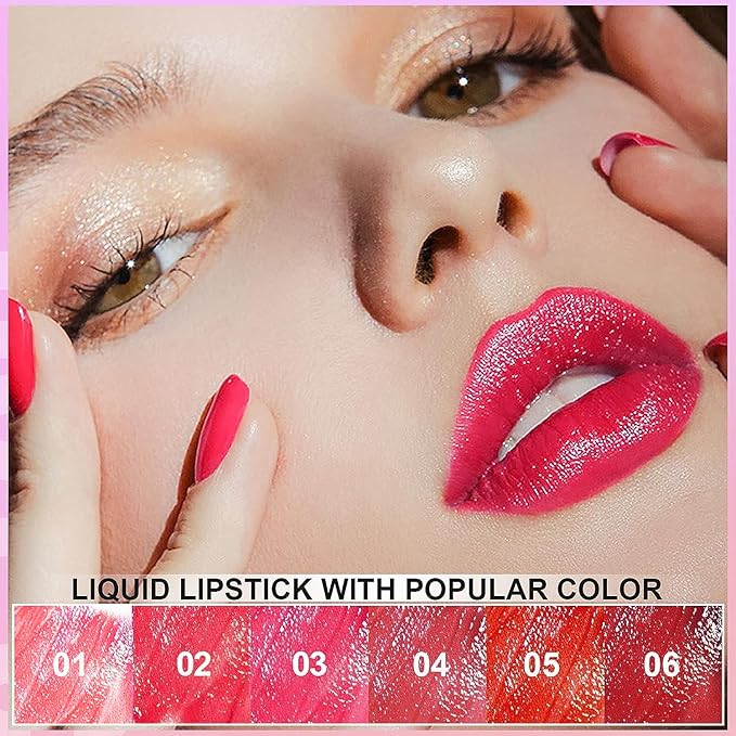 6 Colors Watermelon Lip Stain Set, Korean Velvet Watery Lip Tint Moisturizing Mini Liquid Lip Gloss, Lipstick for Women, Blush for Cheeks, St. Patrick’s Day Gift, Easter, Long-Lasting, High Pigment