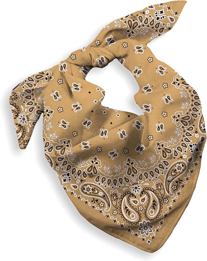 Gift Packaging Bandana for Men Women - 100% Cotton, Paisley, 22x22 In, 1 Pack - Large Bandanna Handkerchief Cowboy Hanky