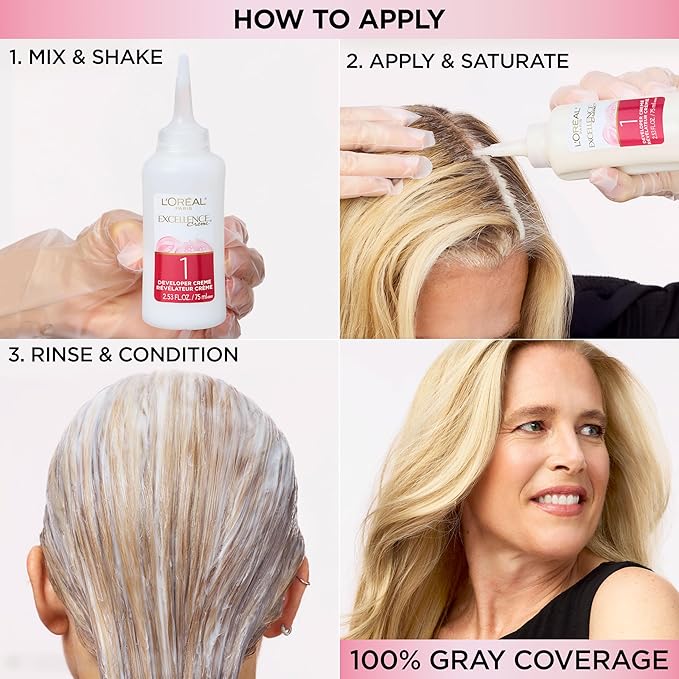 L'Oreal Paris Excellence Crème Permanent Hair Dye, Triple Care Hair Color with Pro-Keratine Complex for 100% Gray Hair Coverage, 5RB Medium Reddish Brown, 1 Kit