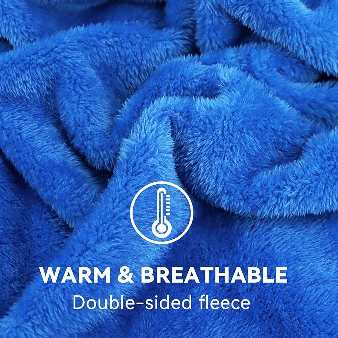 obinsm Royal Blue Throw Blanke Soft Fleece Lightweight Blanket for Bed | Warm Plush Blanket for Couch Sofa Travel, Fuzzy Blue Blankets for Women kids Boys Girls 50x70 in