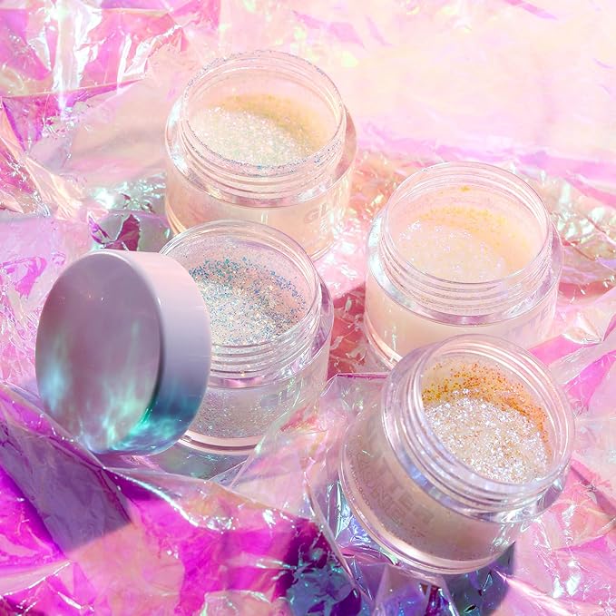 Holographic Body Glitter Gel - Cosmetic-Grade, Christmas Glitter Makeup for Face, Body, and Hair, Safe and Easy to Use, Perfect for Festivals Parties (05 Silver Fantasy)