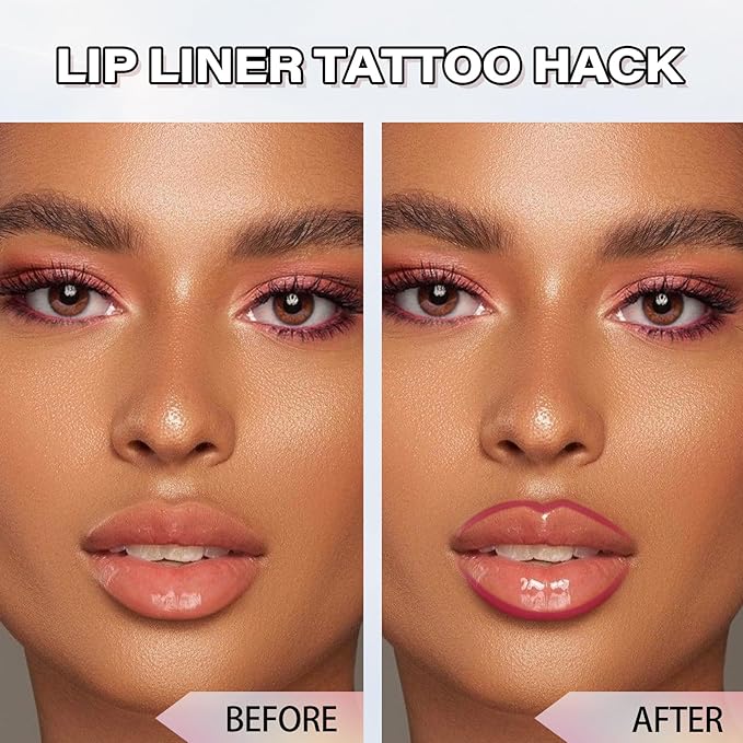 Cilrofelr Peel Off Lip Liner Stain, Long Wear Tattoo Lip Liner with Tweezer, Peel Off Lip Stain with Matte Finish, Long Lasting, Waterproof, Transfer-proof, Highly Pigmented Color (Mauve)