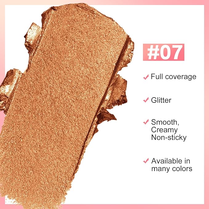 Boobeen Glitter Lipstick for Women Metallic Lip Stick Sparkling Shine Lip Makeup, Bold Smooth Lip Color High Pigment Long Lasting, Creamy Lipstick Full Coverage