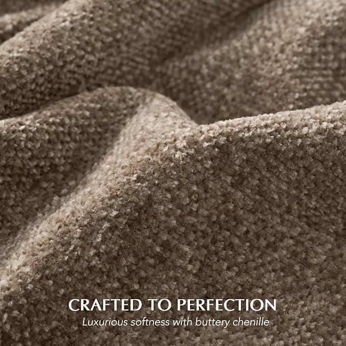 Chenille Knit Throw Blanket for Couch, 50"x60", Mocha Brown | Cozy Plush Fuzzy Knittd Throw with Tassels, Lightweight, Decorative, Farmhouse Decor, Ideal for Bed Sofa Gift, All Seasons