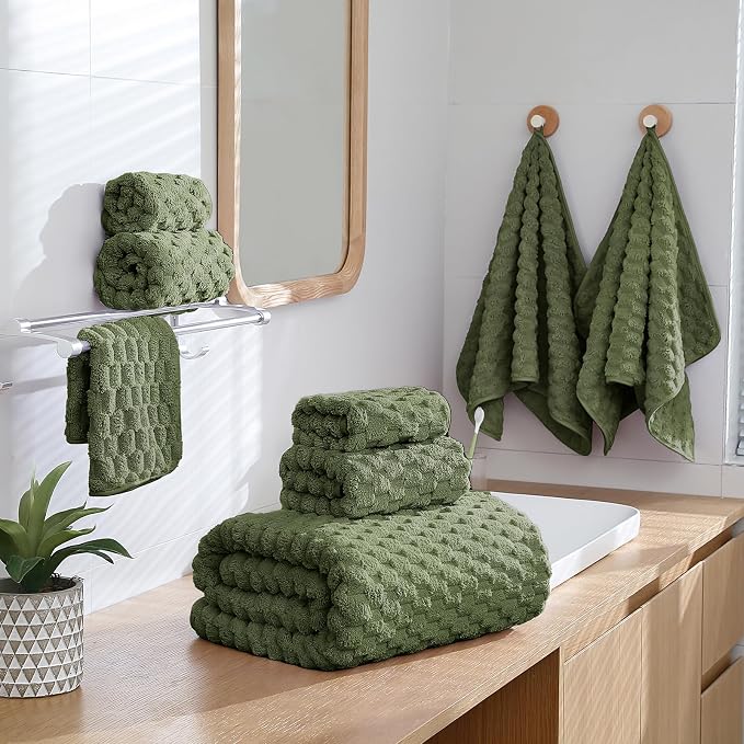 Extra Large Bath Towel Sheet-40x80 Inches Oversized,Super Soft,Quick Dry,Microfiber Shower Towels Highly Absorbent,Plush Bathroom Towels for Adults, Premium Quality (Olive Green, 2PCS)