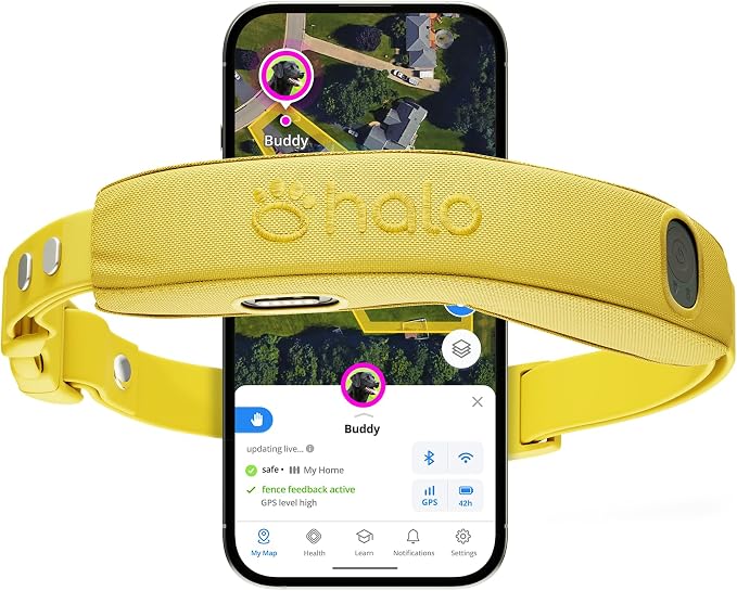 Halo Collar 5 GPS Wireless Dog Fence | Keep Your Dog Safe with Custom Boundaries, Real-Time Tracking, and Instant Alerts at Home, Away, or Off-Grid