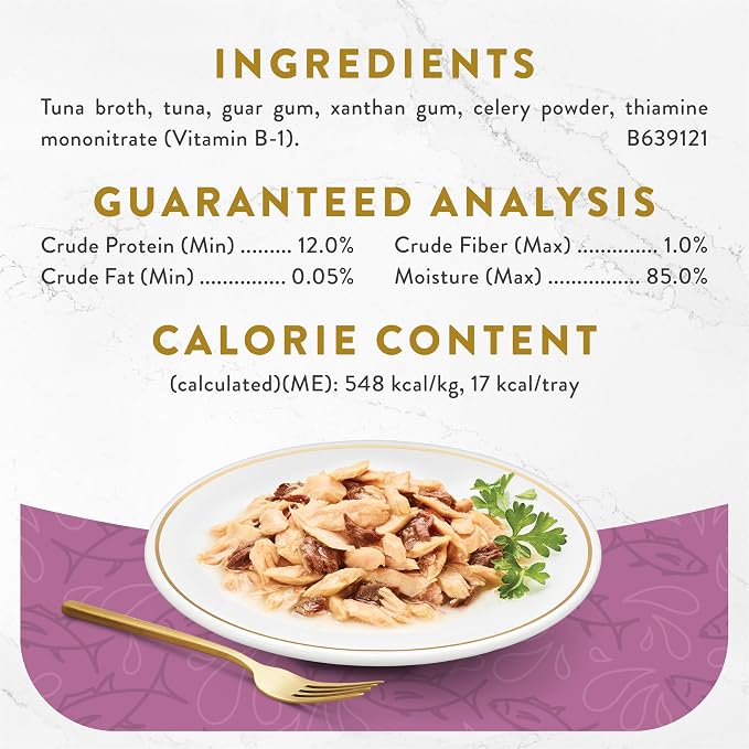 Fancy Feast Purina Appetizers Grain Free Cat Food Flaked Tongol Tuna Appetizer Lickable Cat Food Topper - 1.1 oz. Trays,(Pack of 20)