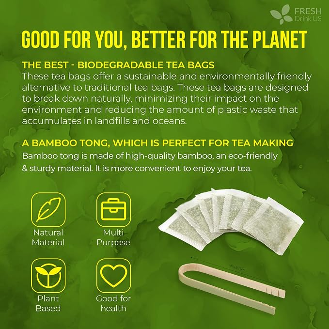 FreshDrinkUS, Premium Soursop Graviola Leaf Tea | 45 Tea Bags form Powder, 100% Natural and Pure, Handmade, Made With Natural Materials-Corn Fiber Tea Bag, Sugar/Caffeine Free, Hoja Guanabana Tea
