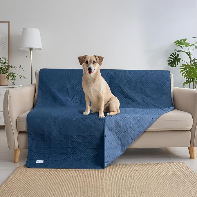 PetAmi Waterproof Couch Cover for Dog Nonslip Bed Sofa Blanket, 102x82 Blue