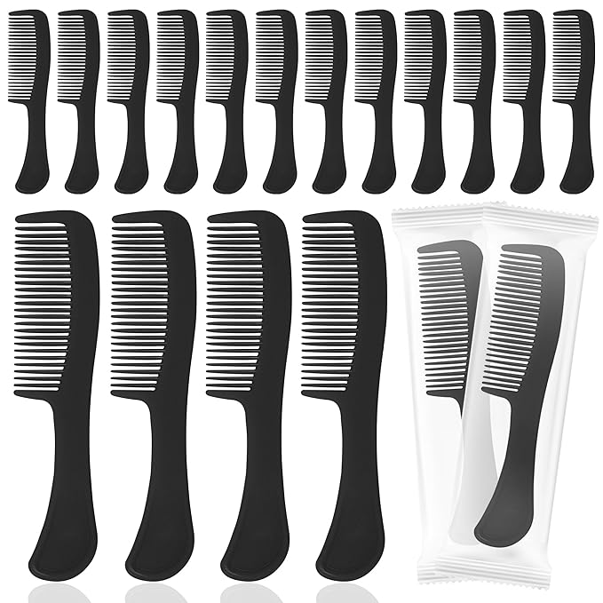 Combs Bulk Individually Wrapped Pocket Travel Hair Combs for Women, Men and Kids, Bulk Comb for Homeless Hotel Shelter Home Charity(black, Pack of 60)