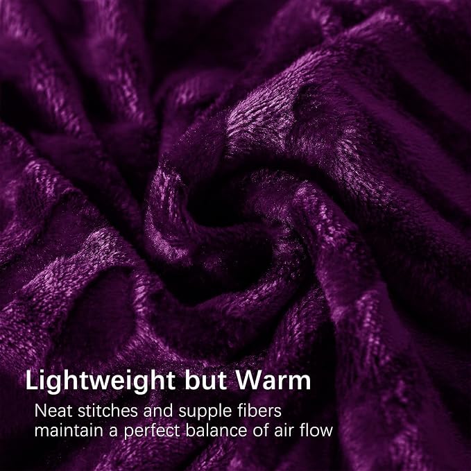 Whale Flotilla Flannel Fleece Fall Bed Blanket King Size, Purple | Lightweight Breathable Soft Bedspread, Plush Fluffy Coverlet Chevron Design Decorative Blanket for Home Life, 90x104 Inch