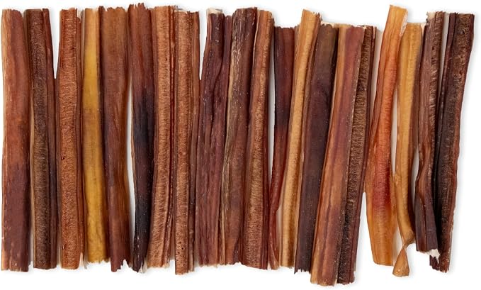 GigaBite Bully Sticks for Dogs All Natural Beef Pizzle Dog Chews, Odor & Rawhide Free Dog Treats, Long Lasting High Protein Chews Digestible Dental Dog Treat - Sticks (Medium Half-Cut 6"), Pack of 20
