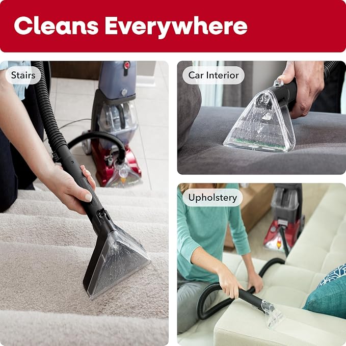 Hoover PowerScrub Deluxe Carpet Cleaner Machine, Pet & Upholstery Tools | Deep Cleaning Carpet Shampooer Machine, SpinScrub Brushes, HeatForce Drying, Pair with Hoover Carpet Cleaner Solution