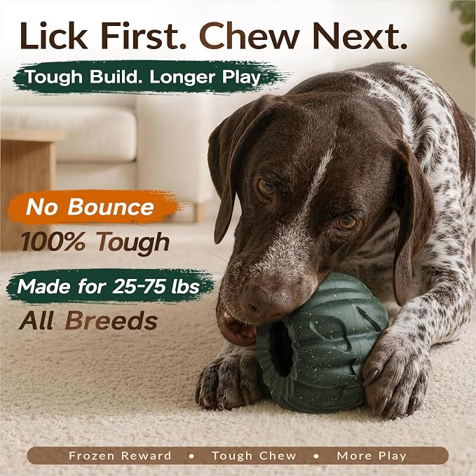 KADTC L, 3-in-1, Freeze Treat Dog Toy & Kibble Dispenser & Chew & Lick Ball