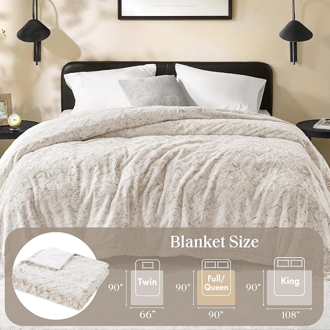 Madison Park Zuri Ultra Soft Faux Fur Queen Blanket Reversible Snow Leopard | All Season, Ultra Soft, Breathable Fabric for Bed or Couch, Lightweight, Plush, OEKO-TEX Certified