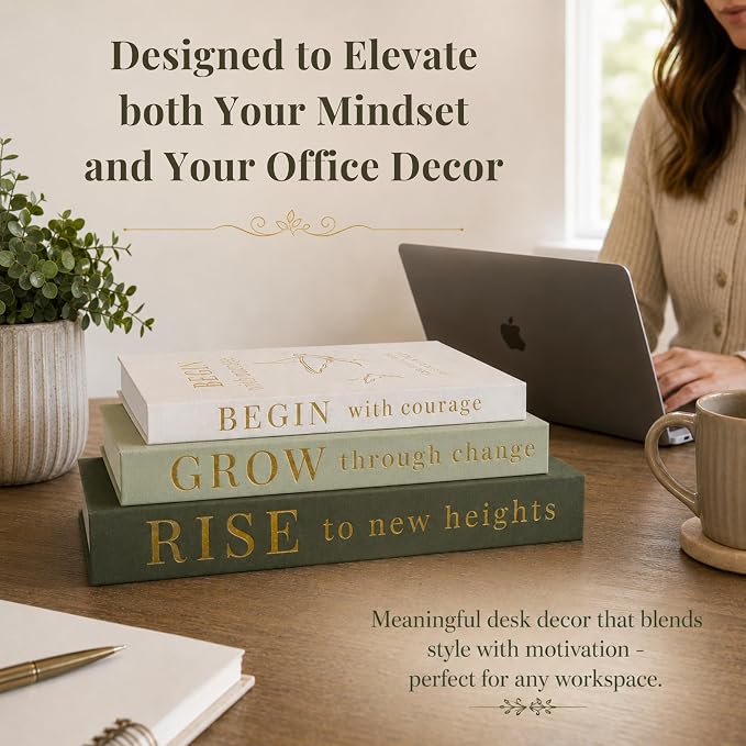 Decorative Books for Home Decor | Elevate your Bookshelf Decor with Coffee Table Books (Fake Books Set of 3) | Faux Books for Decoration | Hollow Book Box with Hidden Storage | Decorative Storage Box