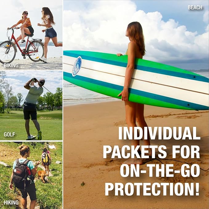 CoreTex Sun X 30+ SPF Individual Sunscreen Packets Travel Size - Bulk Pack of 100 Paraben, Oxybenzone, & Oil Free Broad Spectrum Sunscreen - No White Cast and Water Resistant Up to 80 Minutes