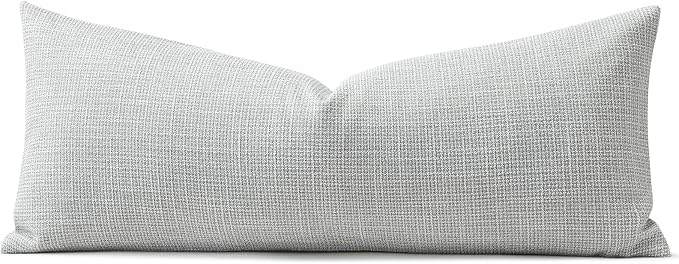 OTOSTAR Linen Throw Pillow Cover Set of 1 Decorative Long Lumbar Pillowcase Rectangle Cushion Cover 14x36 Inch for Home Decor Sofa Bedroom Car 35 x 90CM Light Grey