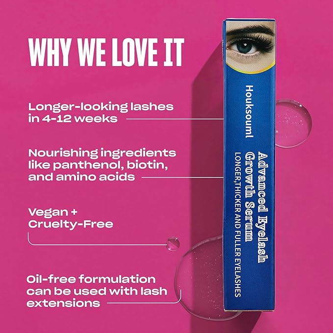 Eyelash Growth Serum Volumizing For Eyelash Growth Longer Thicker Lash Enhancing Serum Vegan, Advanced Lash Enhancing Treatment for Natural Lashes, 8mL (Blue, 1 Count (Pack of 1))