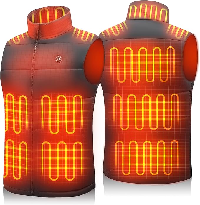 Heated Vest Men with Battery Pack Included, Electric Heating Vests Warm Winter for Hiking, 15-Zones/7.4V/16000mAh