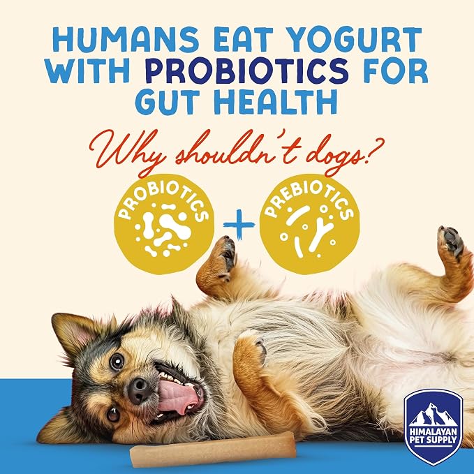 Himalayan Dog Chew Yogurt Sticks, Probiotic Dog Treats, Strawberry 5 Treats | Dog Chews With Prebiotics, Probiotics & Protein, Digestive Support, Lactose & Gluten Free, Natural Dog Treats for All Breeds