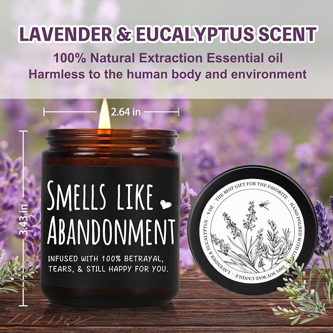 Funny Retirement Scented Candle Gifts for Woman Men, Smells Like Abandonment Candle, Leaving Job, Goodbye, Going Away, Moving Away Gift Candles for Coworkers Friends Boss, Work Bestie, Nurse Teacher13