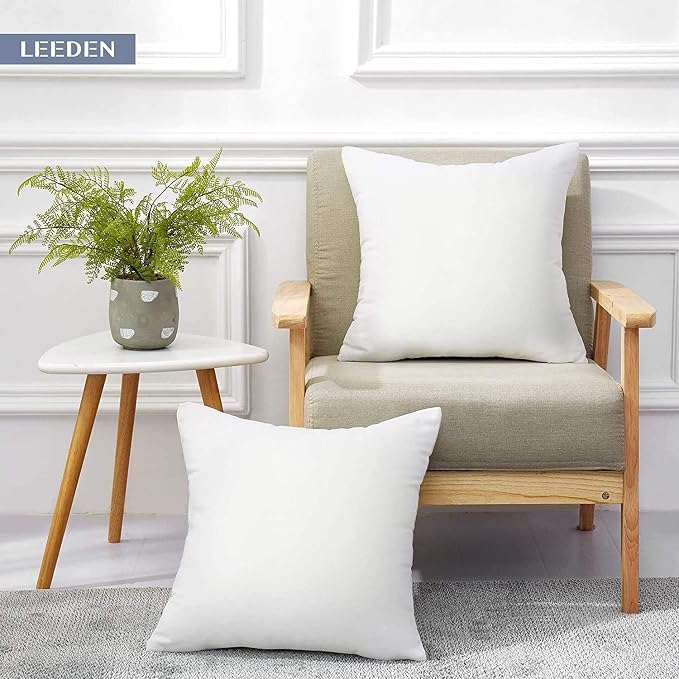 Leeden 14 x 36 Pillow Inserts (Set of 1) - Throw Pillow Inserts with 100% Cotton Cover - Rectangle Interior Sofa Pillow Inserts with Zipper for Sofa, Couch and Home Decor- White