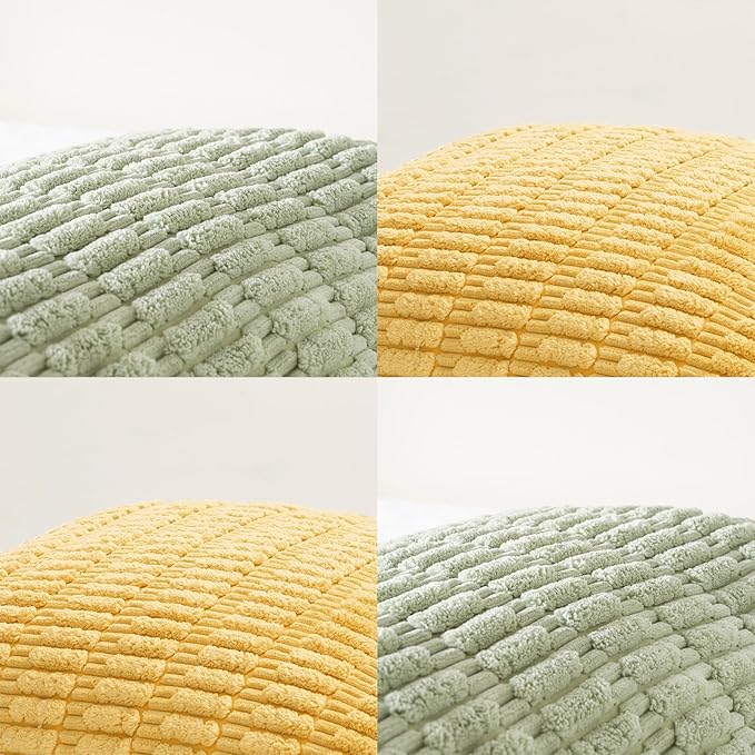 Fancy Homi 4 Packs Decorative Throw Pillow Covers for Living Room Couch Bed, Modern Farmhouse Boho Home Décor Accent Cushion Case, 20" x 12", Yellow Green Series