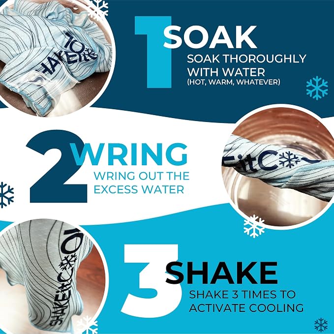 SHAKEitCOOL Original Cooling Towel – Soft, Lightweight, Heat Relief – Perfect for Biking, Running, Yoga, Gym, Gardening – PickleSmash